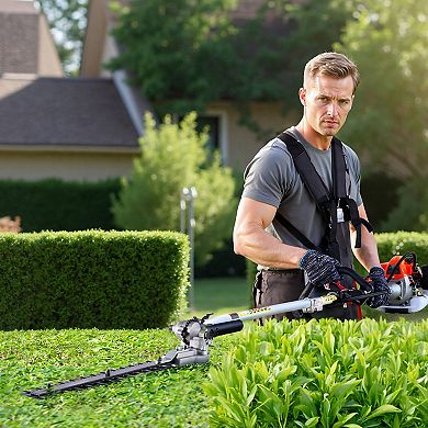 Gas Hedge and Yard Trimmer with Adjustable Head, Edger, and Brush Cutter