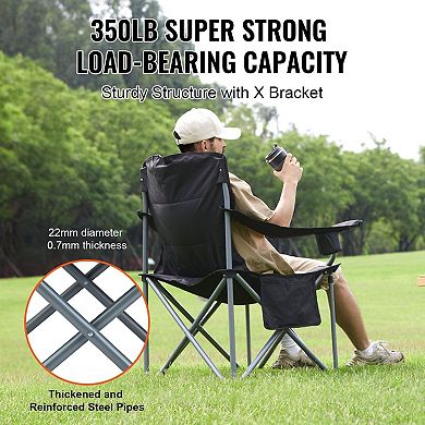 Folding Camping Chair for Camping, Tailgates, Fishing, and Backyard Use