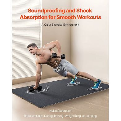 Interlocking Gym Floor Tiles for Yoga, Cardio, Strength Training , 6 Tiles