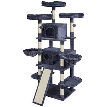 Cat Tree for Multiple Cats with Condos Hammock Sisal Posts and Hanging Toys