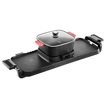 3.25L Electric Hot Pot and Grill Combo with Dual Knobs, Non-Stick