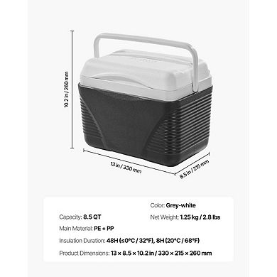 8.5QT Portable Cooler for Picnics, Camping, Beach Trips