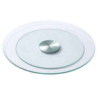 20" Round Glass Lazy Susan Turntable with 360° Rotation and 110 lb Load Capacity