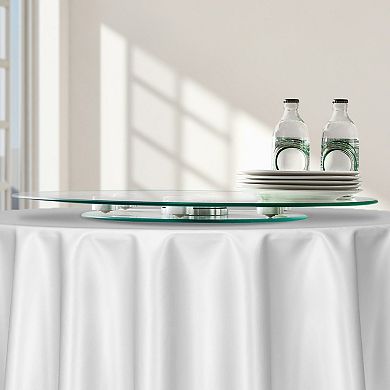 20" Round Glass Lazy Susan Turntable with 360° Rotation and 110 lb Load Capacity