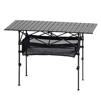 Adjustable Folding Camping Table 47 in for Picnics, Tailgates, RVs, and Outdoor Use