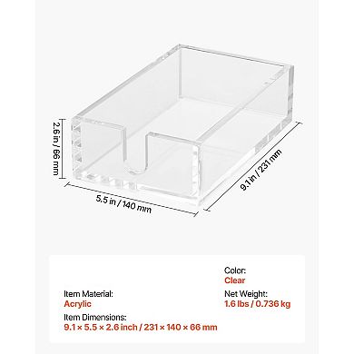 Compact Acrylic Napkin Holder for Tables, Counters, or Vanities