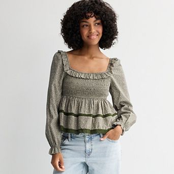 Juniors' Love, Fire Long Sleeve Fly Away Top