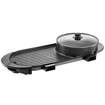 Electric Tabletop Hot Pot and Grill Combo for Family Meals or Gatherings