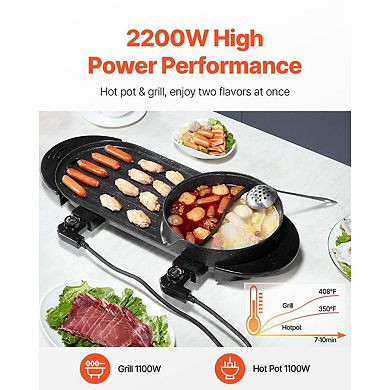 Electric Tabletop Hot Pot and Grill Combo for Family Meals or Gatherings