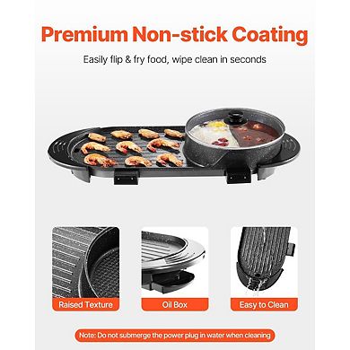 Electric Tabletop Hot Pot and Grill Combo for Family Meals or Gatherings