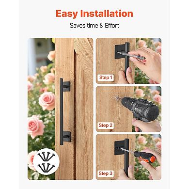 2-Piece Door and Gate Pull Handle Set Easy Install Industrial Style