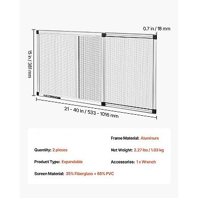 Adjustable Fiberglass Window Screen, Blocks Insects & Lets in Light