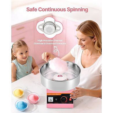 Electric Cotton Candy Maker for Parties with Food-Grade Stainless Steel Plate
