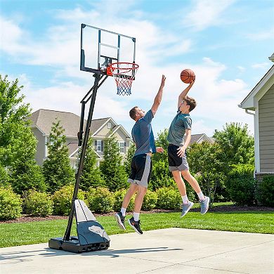 Soozier Basketball Hoop, 8-10ft Adjustable Basketball Goal, Action Grip
