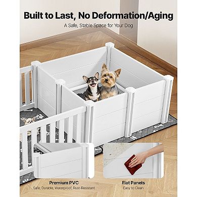Dog Whelping Pen with Waterproof Panels Adjustable Door and Anti-Slip Pad