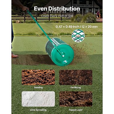 Dual-Purpose Lawn Spreader Push or Tow for Seed, Fertilizer, Compost