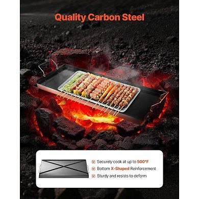 32" Griddle for Gas Grills and Stovetops Even Heat Carbon Steel Cooking Surface