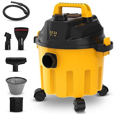 2.5 HP Wet/Dry Vacuum Cleaner with 2.6-Gallon Tank and Strong Suction