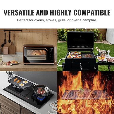 Cast Iron Flat Top Grill Double-Sided Surface for Stovetop, Oven, Grill