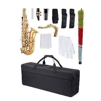 Beginner Tenor Saxophone B Flat, 23-Key Brass Instrument with Carrying Case