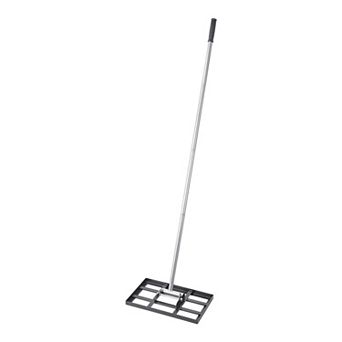 Garden and Lawn Leveling Rake, Powder-Coated Carbon Steel with Rubber Grip