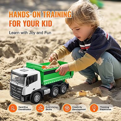9-Channel Remote Control Dump Truck, Non-Slip Wheels 6 lb Load Capacity, Outdoor Play