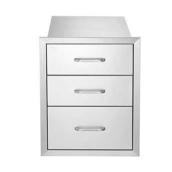 3 tier Stainless Steel Storage Drawer with Built-In Handle for Easy Access
