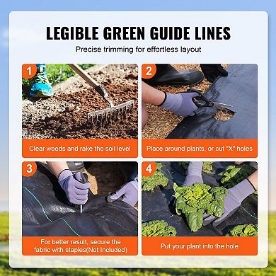 Landscape Weed Barrier Fabric Roll for Garden Beds, Gravel Paths, and Ground Cover