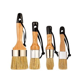 4 pc Paint Brush Set for Chalk Wax, Furniture, Walls, Cabinets
