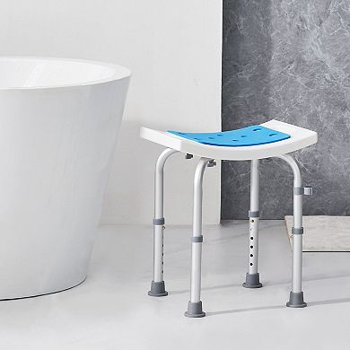 Bath Shower Stool for Tubs and Walk-In Showers with Drainage Seat and Carry Handles