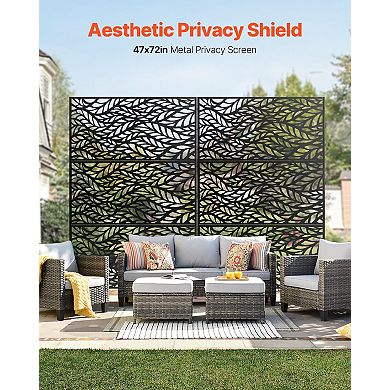 Metal Privacy Screen Panel, Patio or Garden Partition, Indoor and Outdoor Use