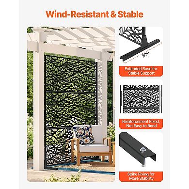 Metal Privacy Screen Panel, Patio or Garden Partition, Indoor and Outdoor Use