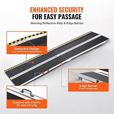 Portable Aluminum Wheelchair Ramp for Scooters, Walkers, and Strollers