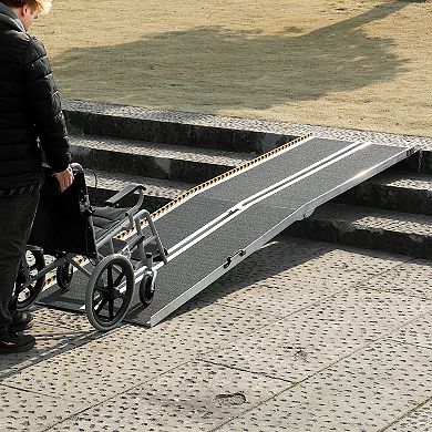 Portable Aluminum Wheelchair Ramp for Scooters, Walkers, and Strollers