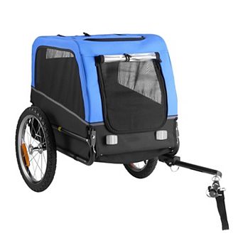Foldable Dog Bike Trailer for Small to Medium Dogs with Safety Flag and Leash