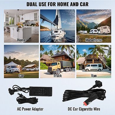 33.8 Qt Dual Zone Refrigerator Freezer, Electric Car Fridge with App Control