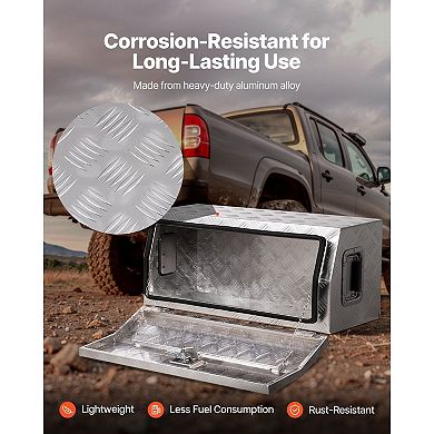 Locking Aluminum Truck Tool Box with Tread Pattern for Pickup Bed Storage