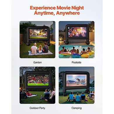 Portable Outdoor Inflatable Movie Screen with Front and Rear Projection and Carry Bag