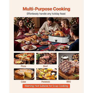 20QT Electric Roaster Oven with Adjustable 150450℉ Temp and 1450W Power