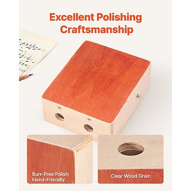 Mini Cajon Travel Drum with Snare System, Lightweight Hand Percussion Box