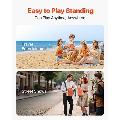 Mini Cajon Travel Drum with Snare System, Lightweight Hand Percussion Box