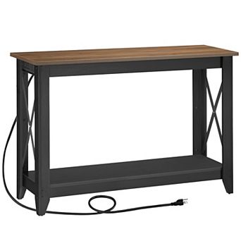 Console Table with Charging Station, Entryway Table with 2 Outlets and 2 USB Ports