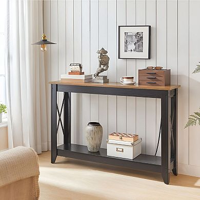 Console Table with Charging Station, Entryway Table with 2 Outlets and 2 USB Ports