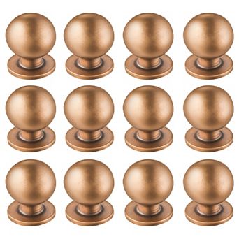 12-Pack Zinc Alloy Cabinet Knobs in Antique Brass for Kitchen and Bathroom