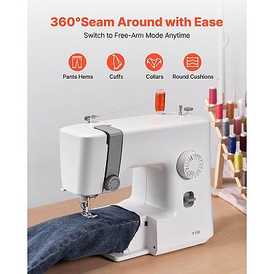 Electric Home Sewing Machine with 18 Stitches and LED Light for DIY Projects