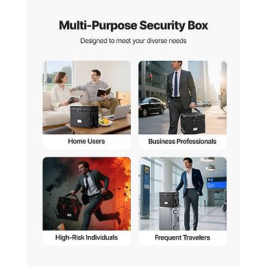 Fireproof and Waterproof Document Box with 3-Digit Lock for Home or Office