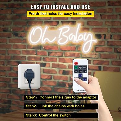 LED Neon Sign with Remote, 4 Flash Modes, and Adjustable Brightness