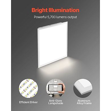 LED Flat Panel Ceiling Light Adjustable Brightness Color Temperature - 4 Pack