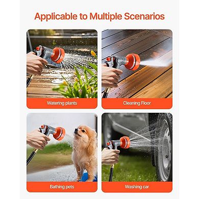 Retractable Wall-Mount Hose Reel with 9-Pattern Nozzle and Swivel Bracket