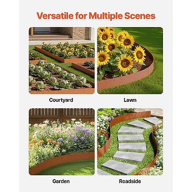 Outdoor Garden Edging for Pathways, Lawns, and Flowerbeds, 6-Piece Set